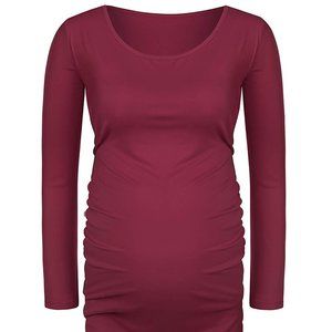 QUNISY Women's Bodycon Pregnancy Ruched Dress, M